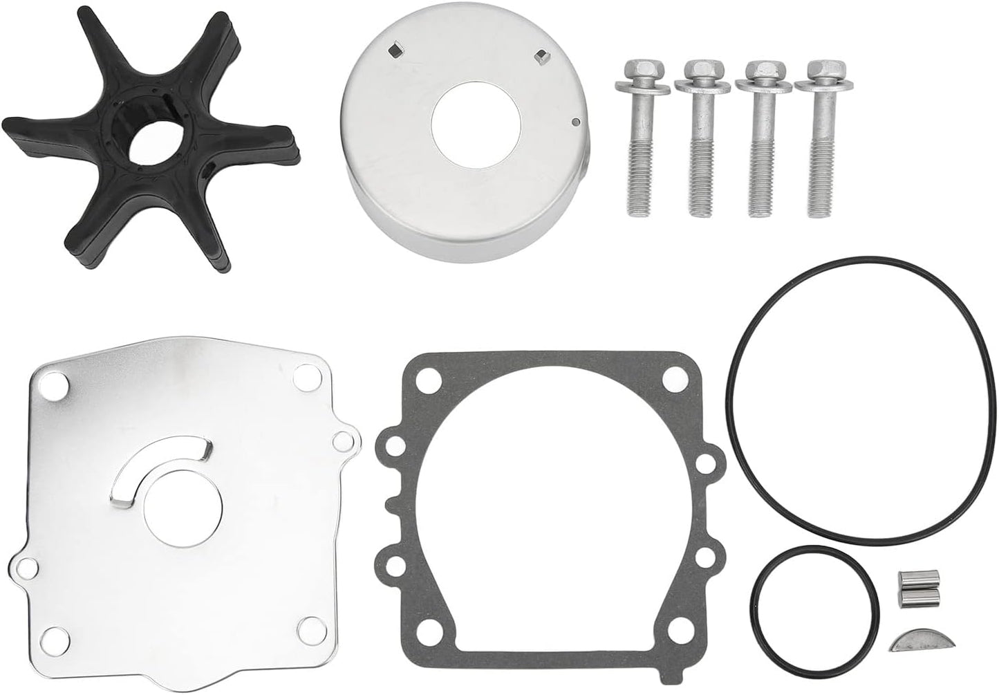 Water Pump Repair Kit – Rubber and Stainless Steel Impeller Repair Kit 6N6-W0078-02 for F115TLRY, F115TXRZ, 130TLRB – 115HP / 130HP Outboard Motor