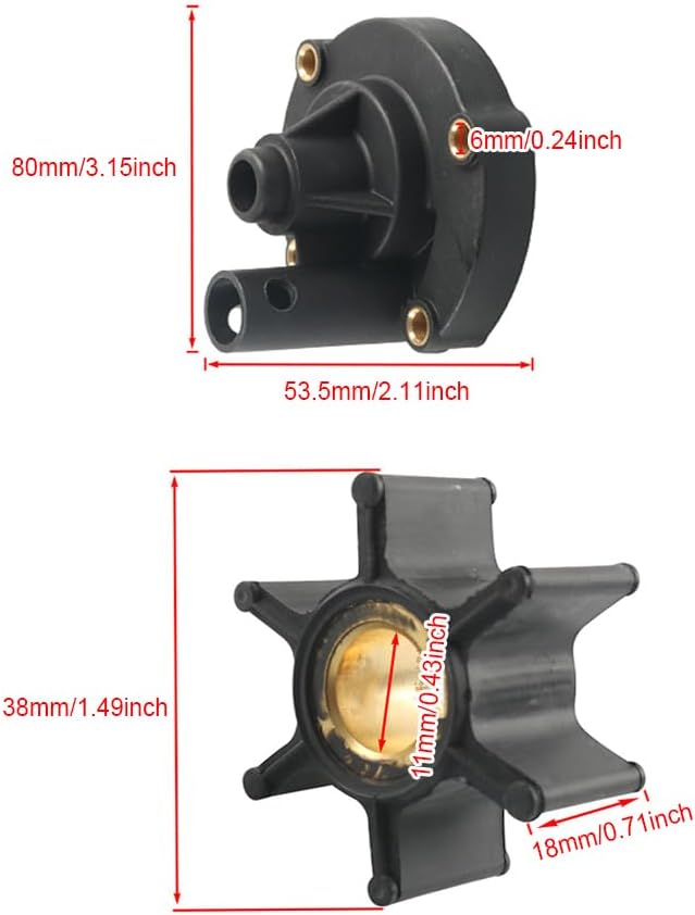 Water Pump – Replaces 763758, 778166, 391391, 382797 – Compatible with Johnson/Evinrude Outboard Motors 5.5HP, 6HP (1954–1979), 7.5HP (1954–1955), 8HP