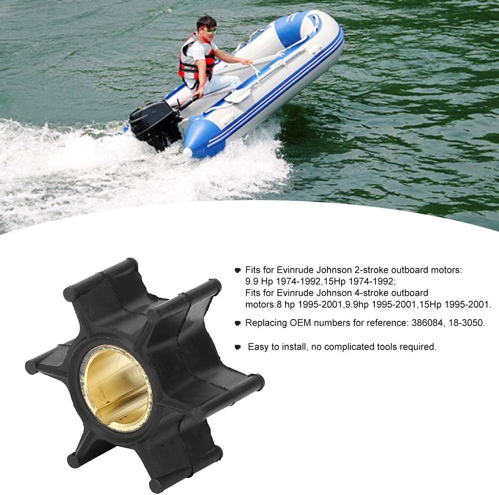 Water Impeller, outboard Water Impeller Part 386084（P-148） Suitable for Johnson 2-stroke 4-stroke 9.9-