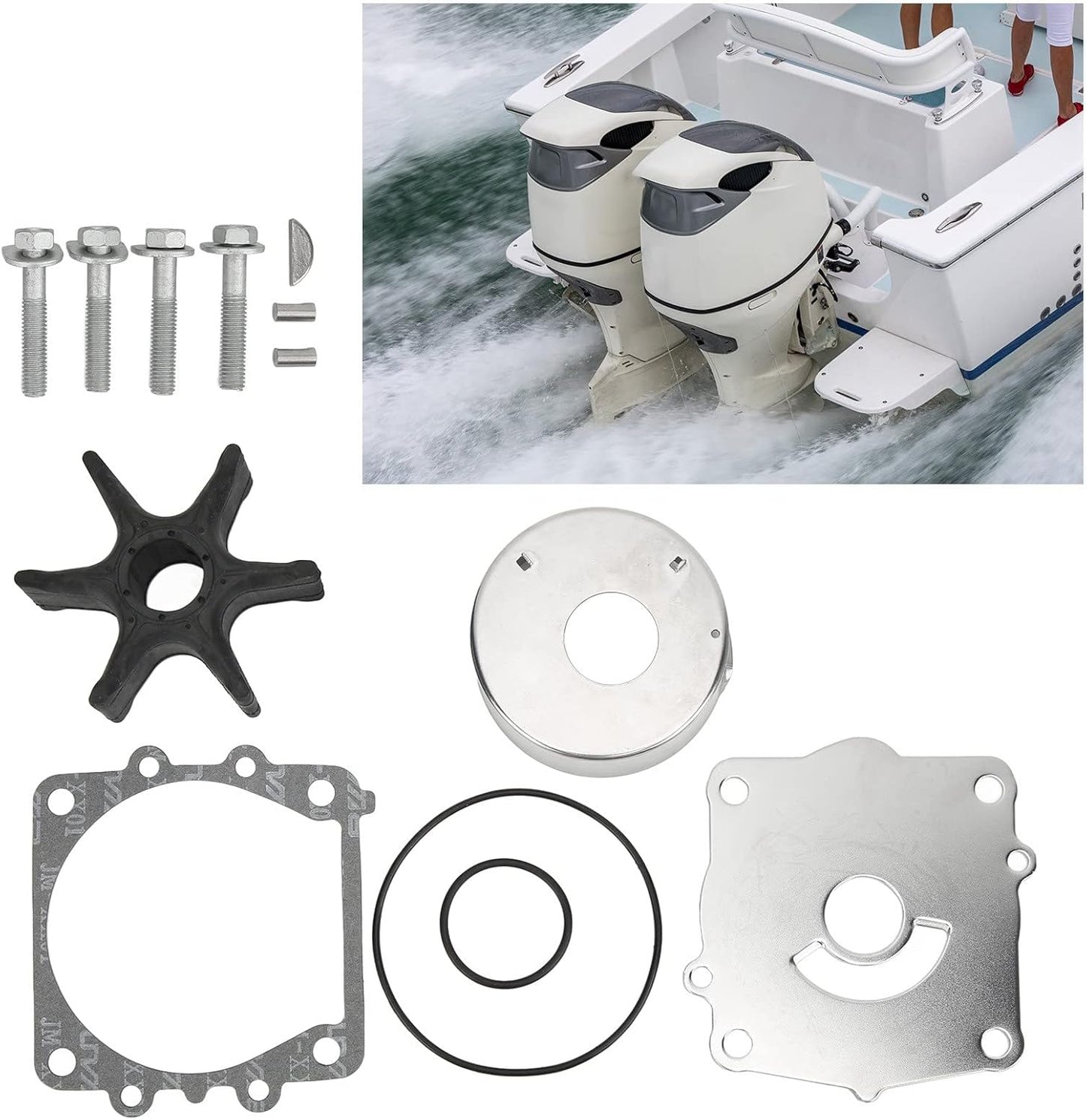 Water Pump Impeller Repair Kit 68V-W0078-00 Replacement for F115 LF115 115HP Outboard Water Pump Impeller Replacement