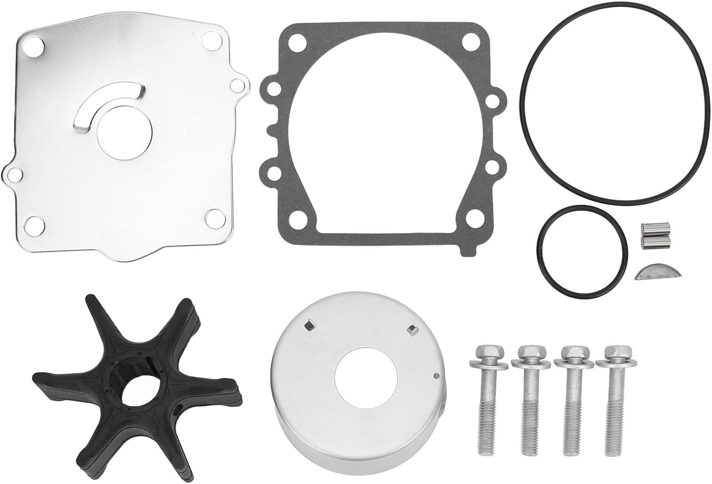 Water Pump Repair Kit – Rubber and Stainless Steel Impeller Repair Kit 6N6-W0078-02 for F115TLRY, F115TXRZ, 130TLRB – 115HP / 130HP Outboard Motor